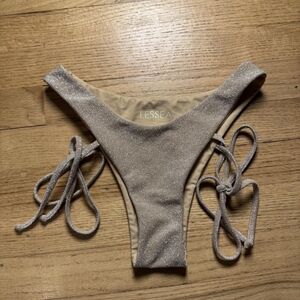 Women's Gold and Tan Bikini-and-tankini-bottoms